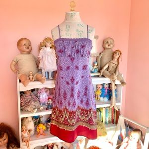 vintage y2k purple & red floral slip dress XS/S